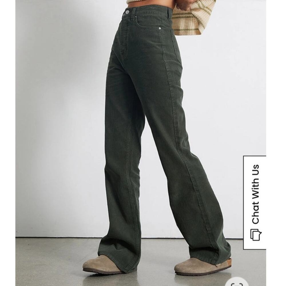 Pacsun high rise bootcut jeans boot green corduroy indie grunge 24
